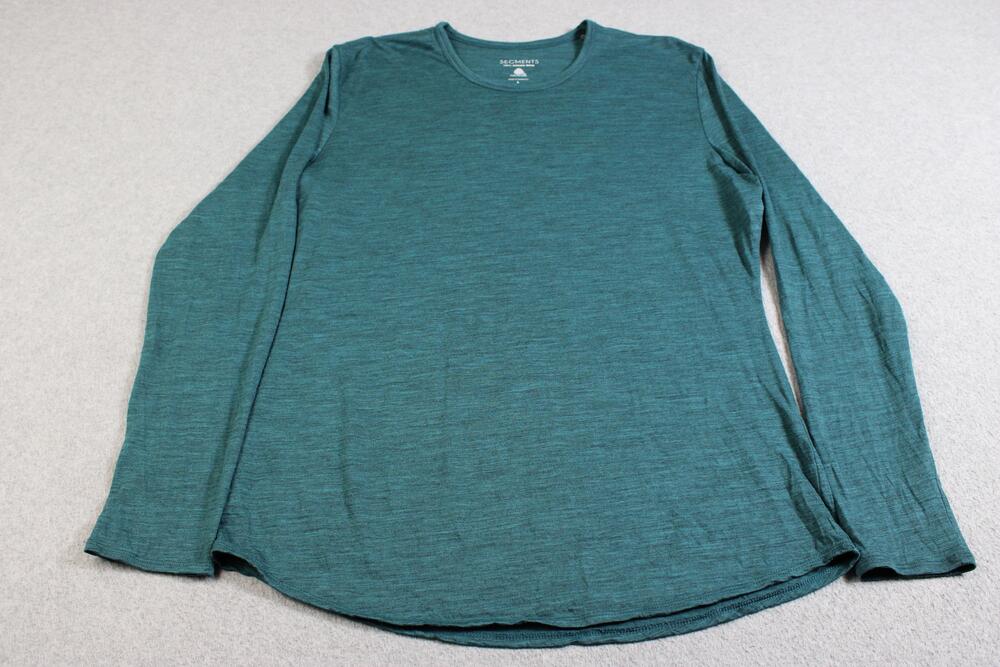 Segments Merino Wool Shirt Womens Large Green Long Sleeve Base Layer Outdoor